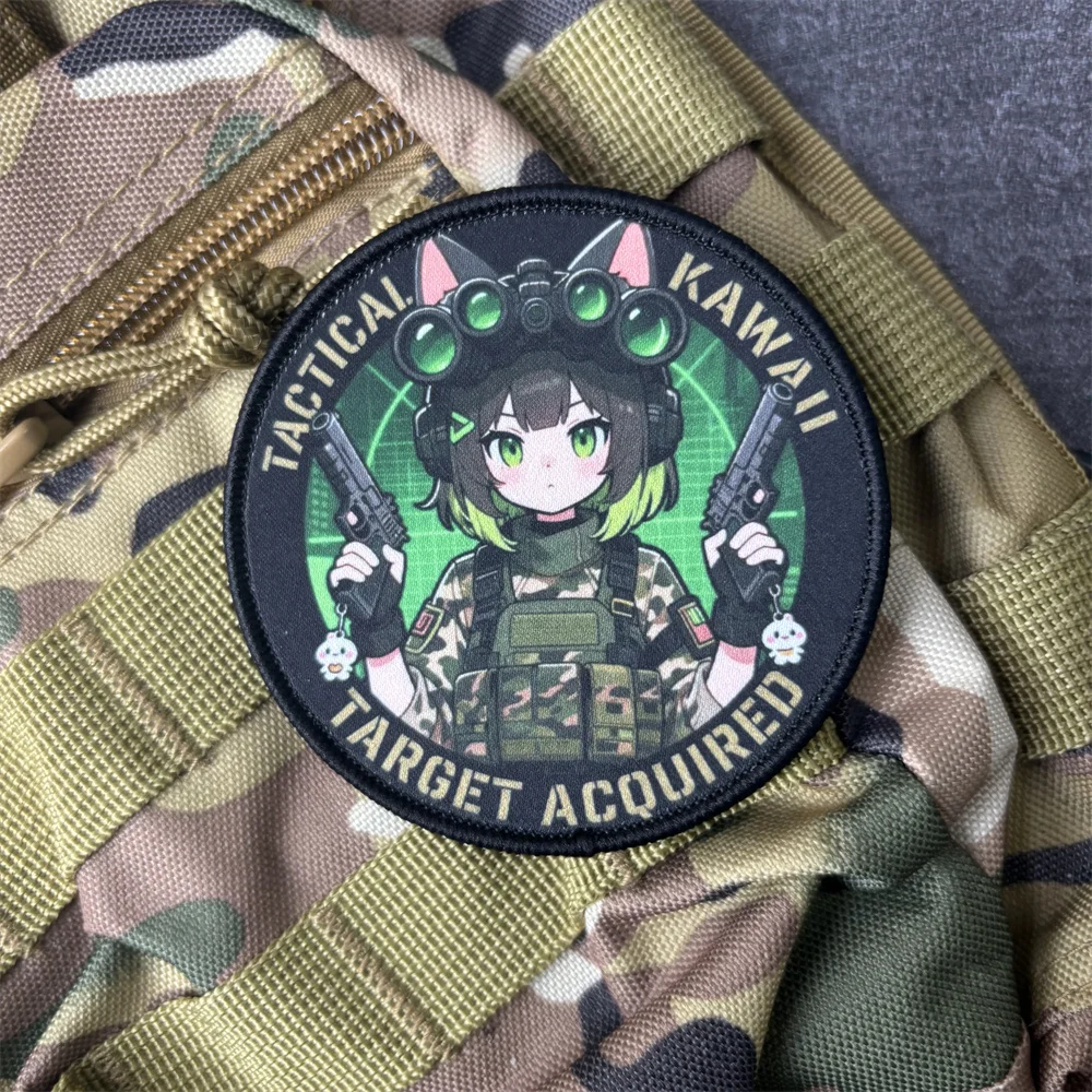Militaire parche táctico bordado gancho y lazo motivo chica - imagen 2