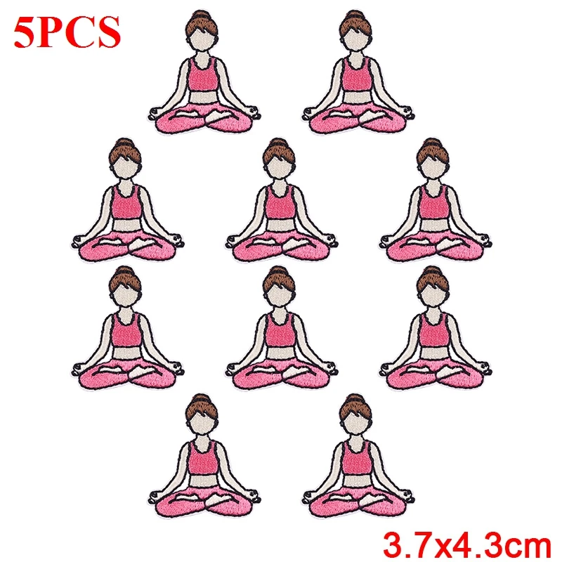 Parche termoadhesivo bordado yoga para coser o planchar en ropa - imagen 2