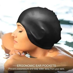 Gorro de natación extragrande silicona para cabello largo