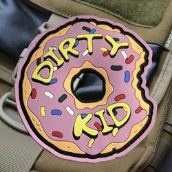 Parche táctico de PVC con diseño de donut para chaleco y mochila