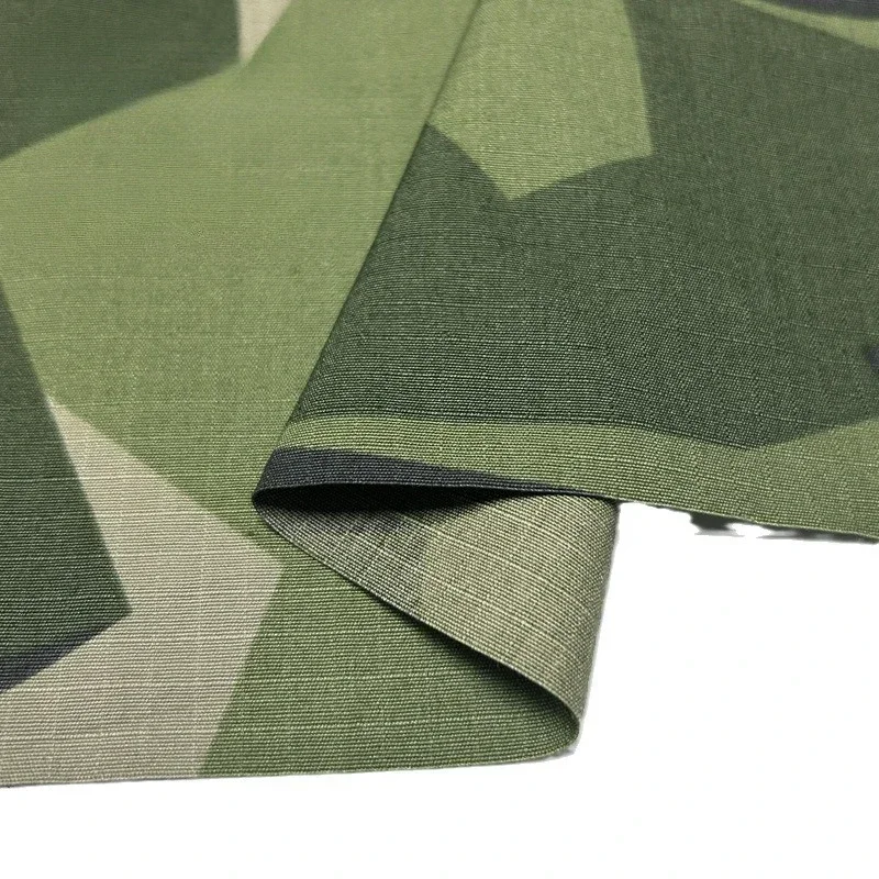 NYCO 5050 tela camuflaje geométrico sueco ripstop algodón nailon