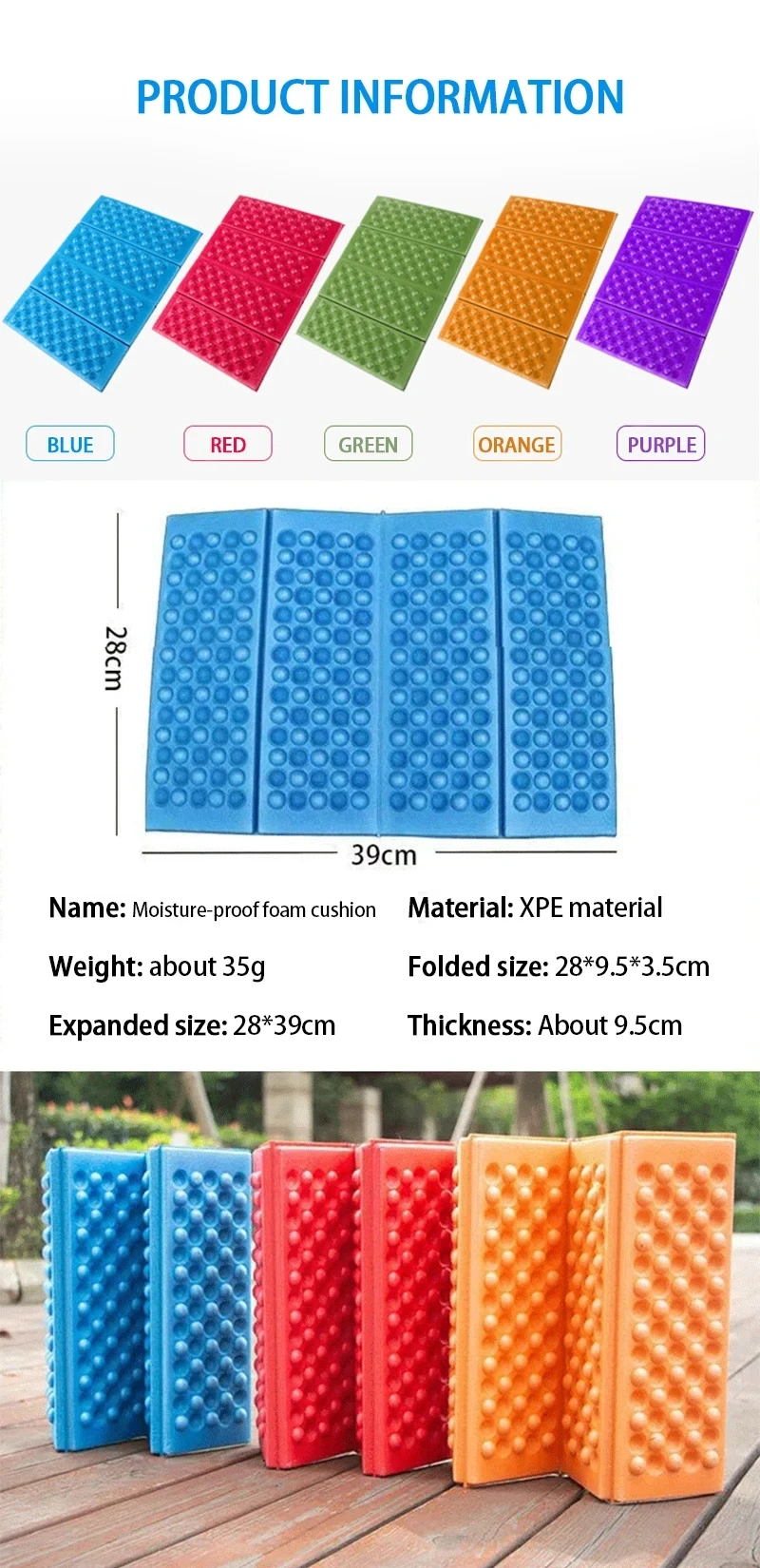 Colchoneta plegable aislante tipo panal para camping y senderismo - imagen 3