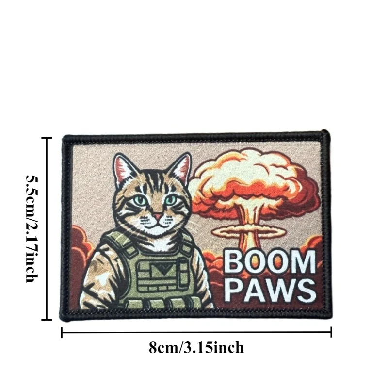 Parche táctico gato con gancho y bucle para mochila, chaleco - imagen 2