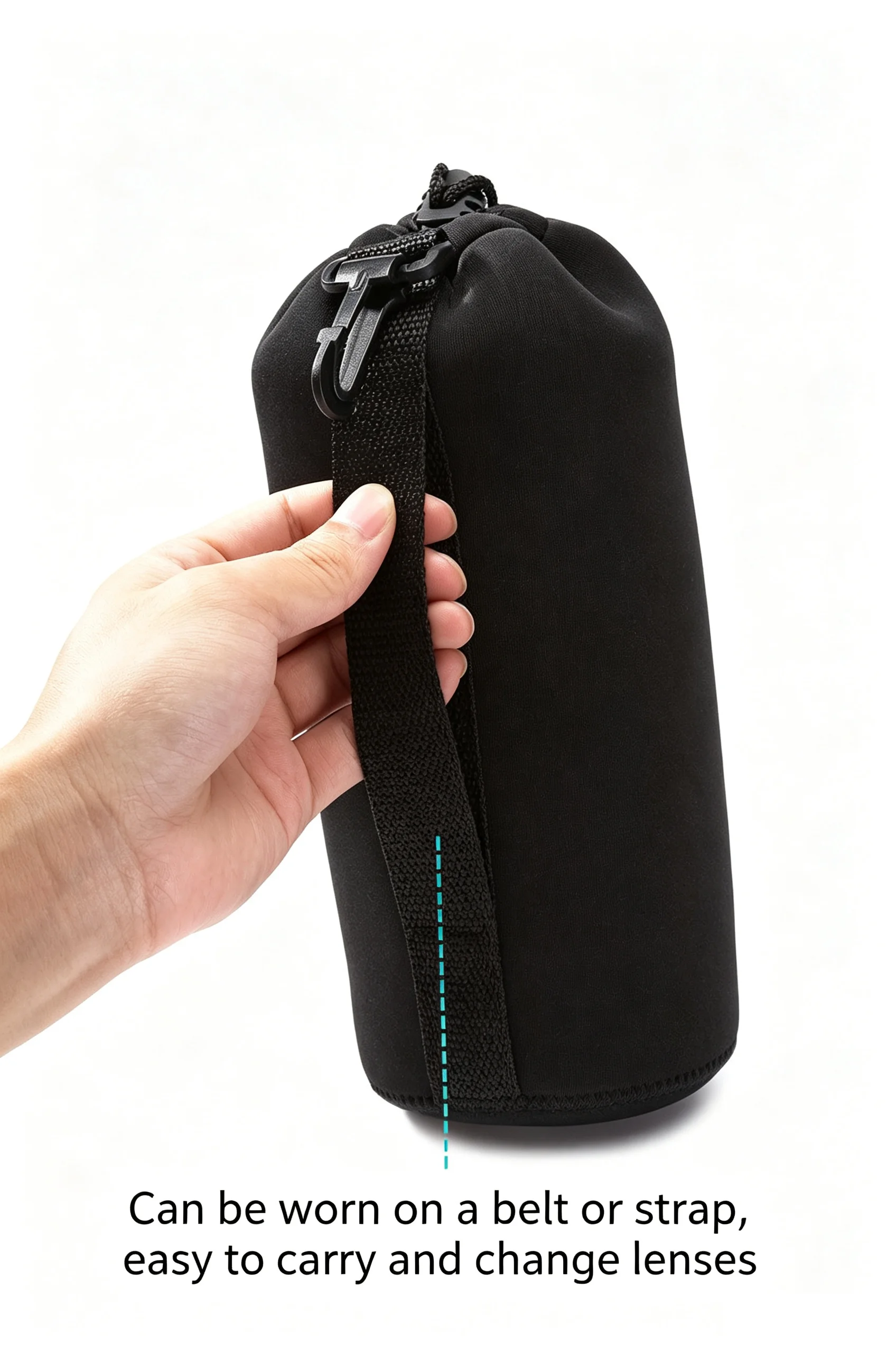 Estuche de neopreno mostrando textura y cierre