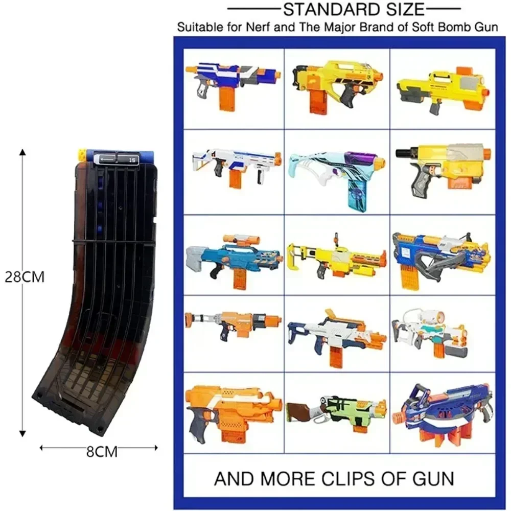 Nerf Elite Magazine clips de recarga rápida tipo plátano curvos - imagen 4