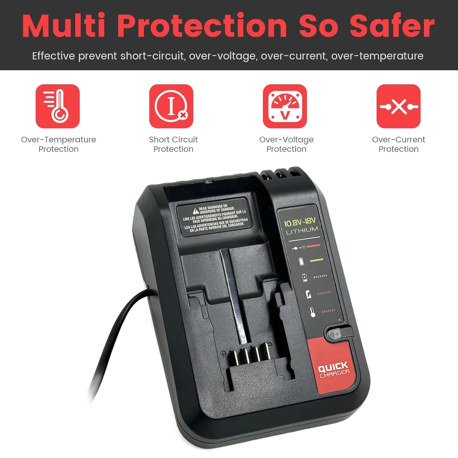 Black+Decker cargador batería litio carga rápida para herramientas - imagen 4