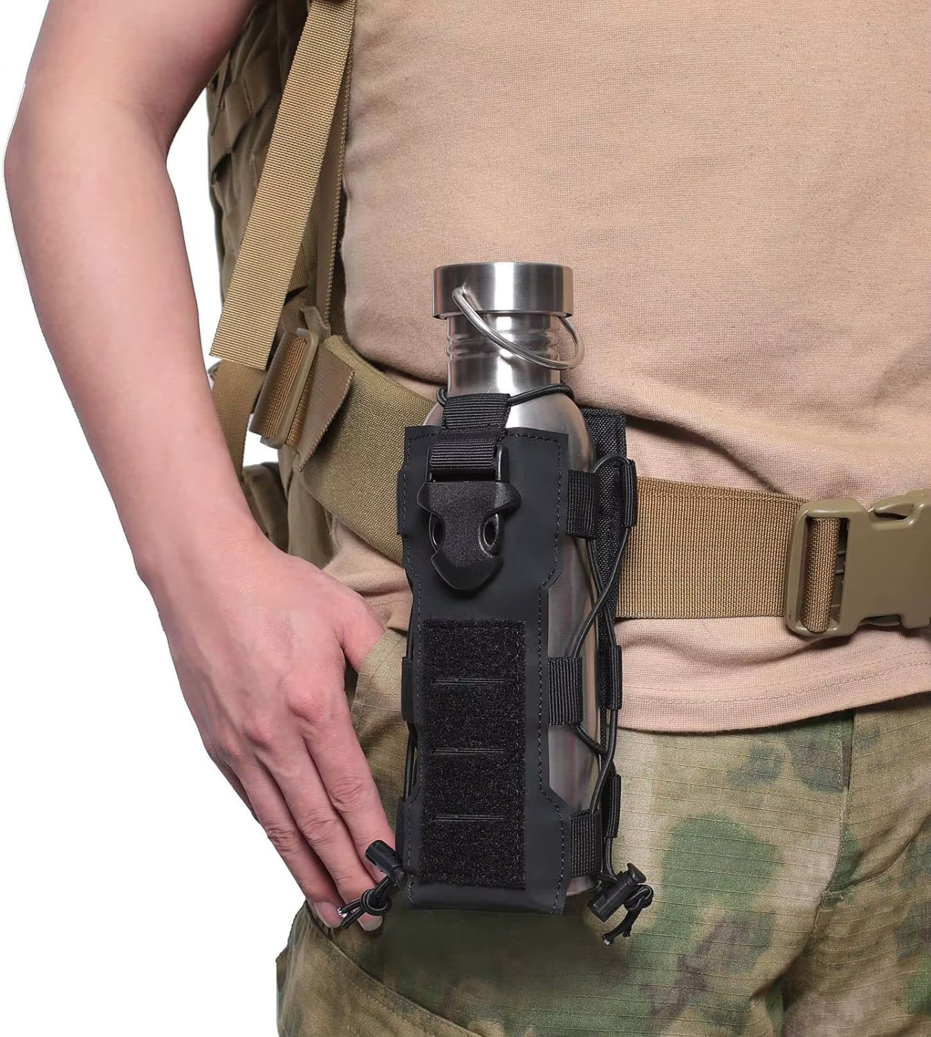 Soporte MOLLE para botella ajustable y bolsa de radio - corte láser - imagen 4