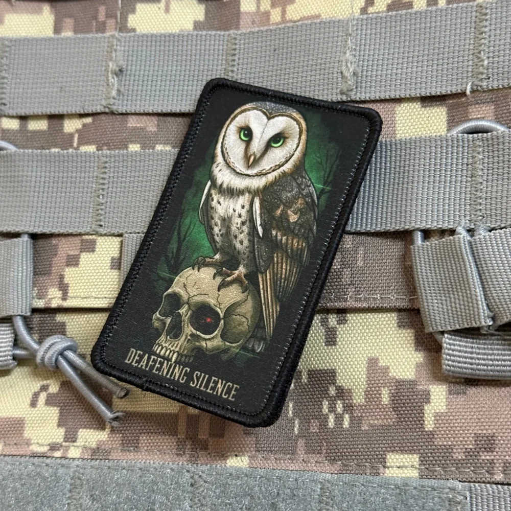 Parche táctico moral búho calavera con velcro gancho y bucle - imagen 5