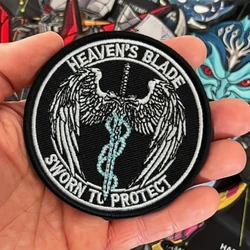 Parche táctico bordado Moral Heaven's Blade alas de ángel espada velcro
