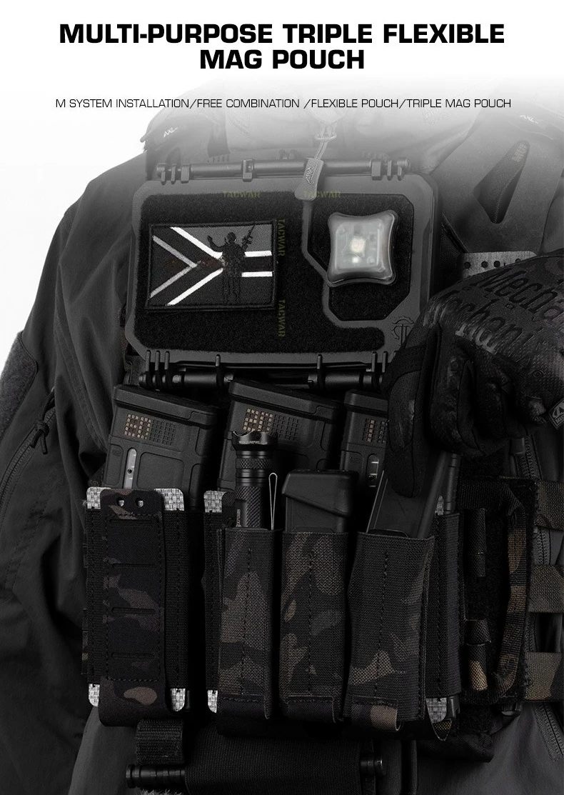 Funda elástica triple con sistema MOLLE