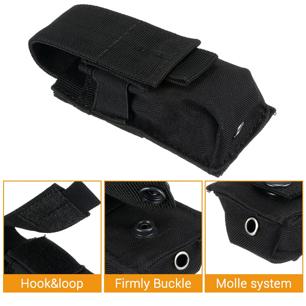 Portacargador MOLLE doble para pistola con funda linterna y cuchillo - imagen 4
