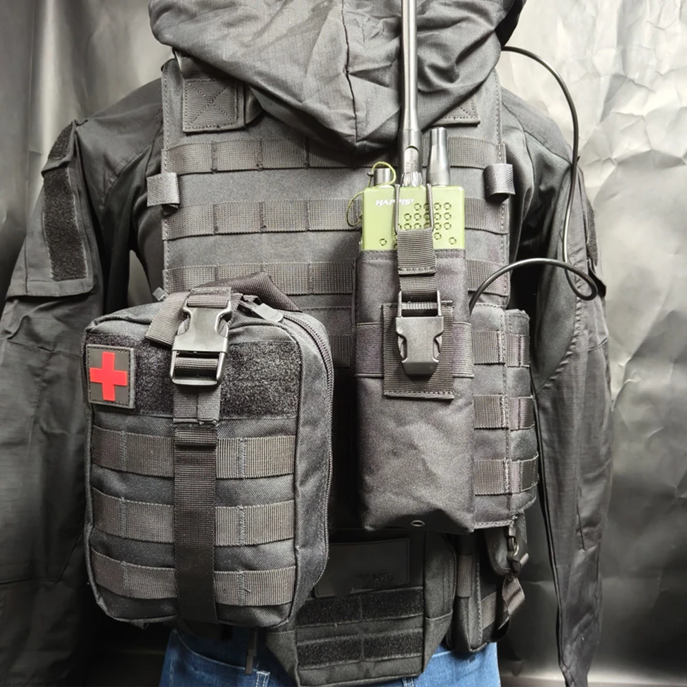 Equipo táctico Airsoft con chaleco, máscara y guantes - imagen 5