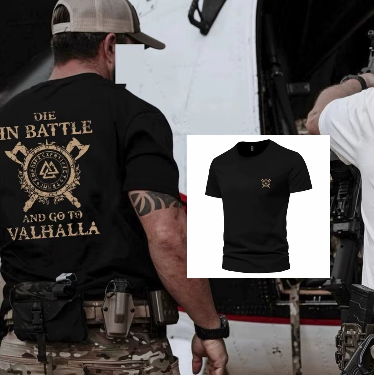 Camiseta viking algodón cuello redondo manga corta hombre verano - imagen 3