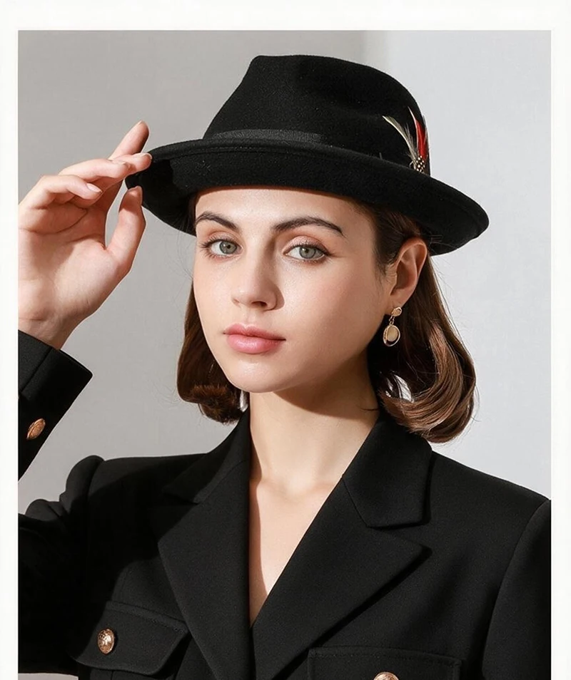 Sombrero Fedora de ala ancha en varios colores