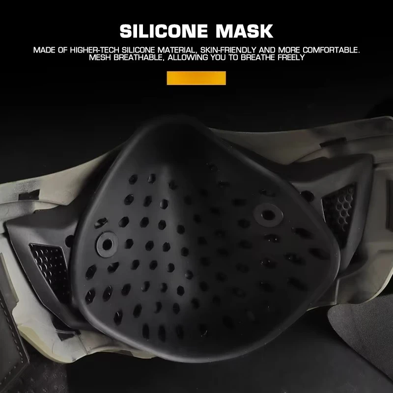 Scorpion máscara táctica media cara transpirable silicona airsoft - imagen 3