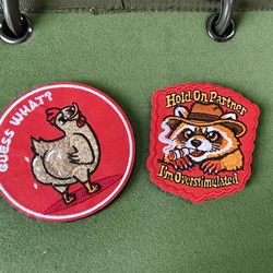 Parche de moral bordado de animales con velcro para equipo táctico