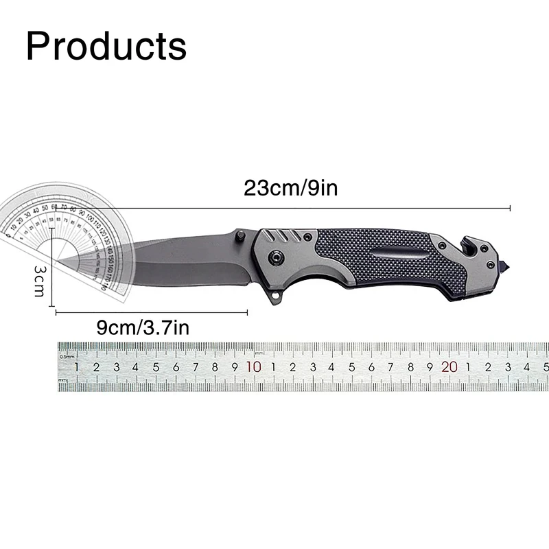 Cuchillo plegable supervivencia camping y pesca – Multifuncional - imagen 2