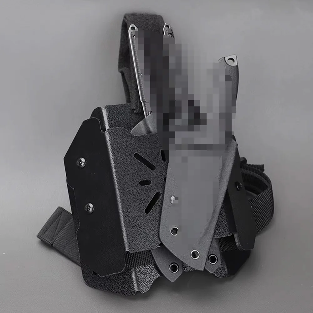 Funda Kydex táctica para muslo con placa fija y EDC