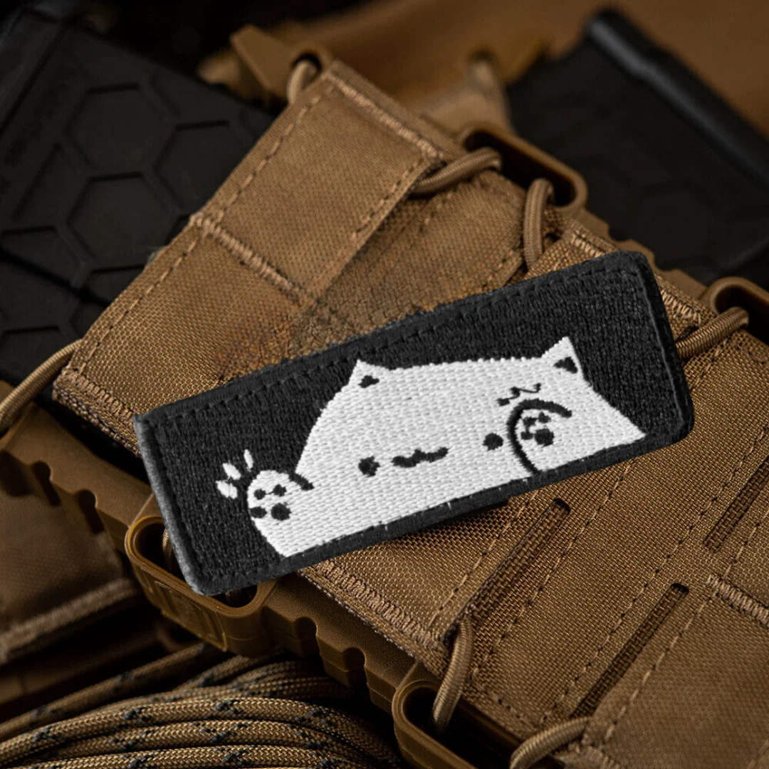 Parche MOLLE Bongo gato gordo adhesivo para mochila - imagen 3
