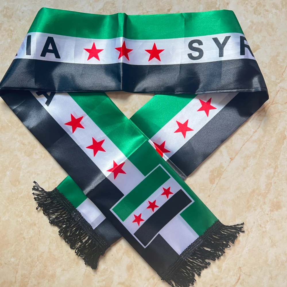 YIXIN bufanda siria bandera tres estrellas algodón decoración eventos - imagen 5