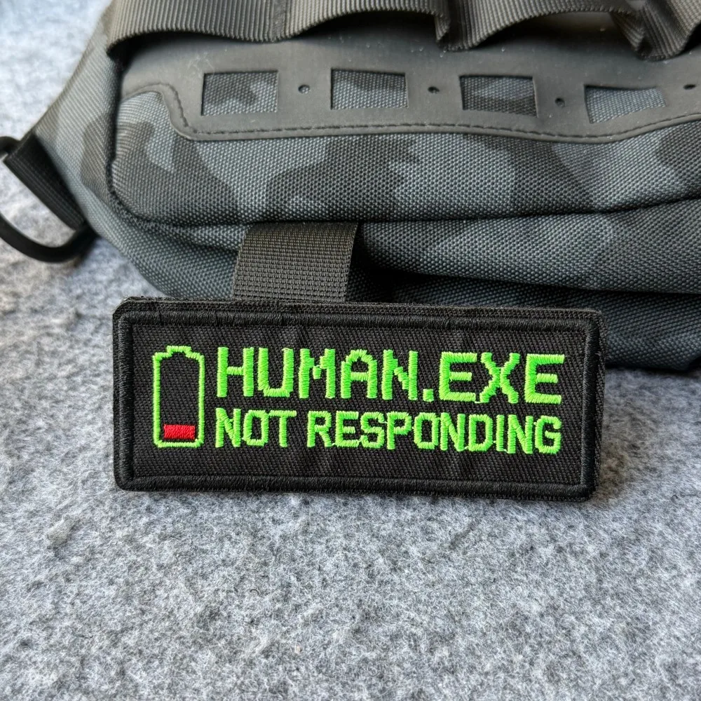 Parche táctico bordado HUMAN.EXE NOT RESPONDING para mochilas - imagen 2