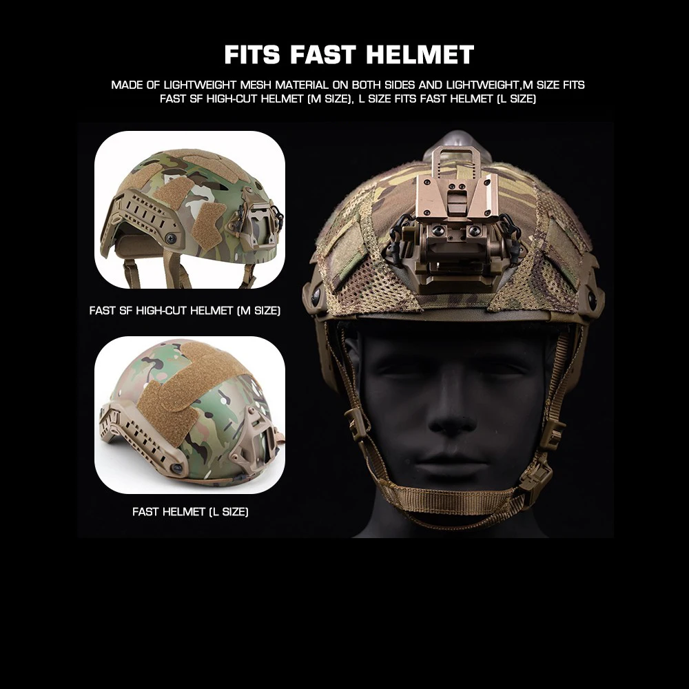 Funda táctica para casco MICH2000 Airsoft, caza y paintball - imagen 3