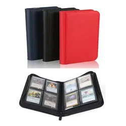 Álbum de tarjetas con cremallera PU, bolsillo fijo para colecciones
