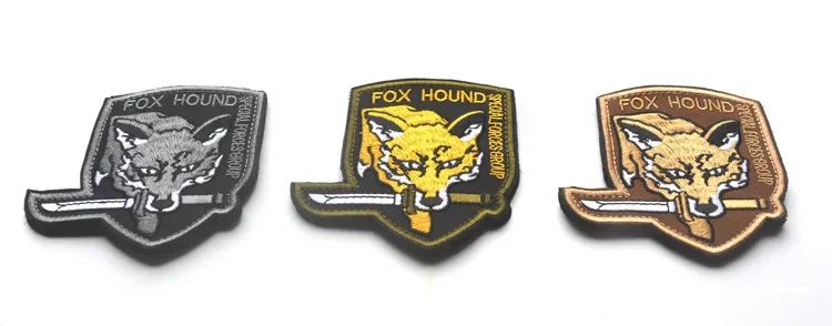 Insignia bordada con motivo de zorro y sistema de gancho/bucle