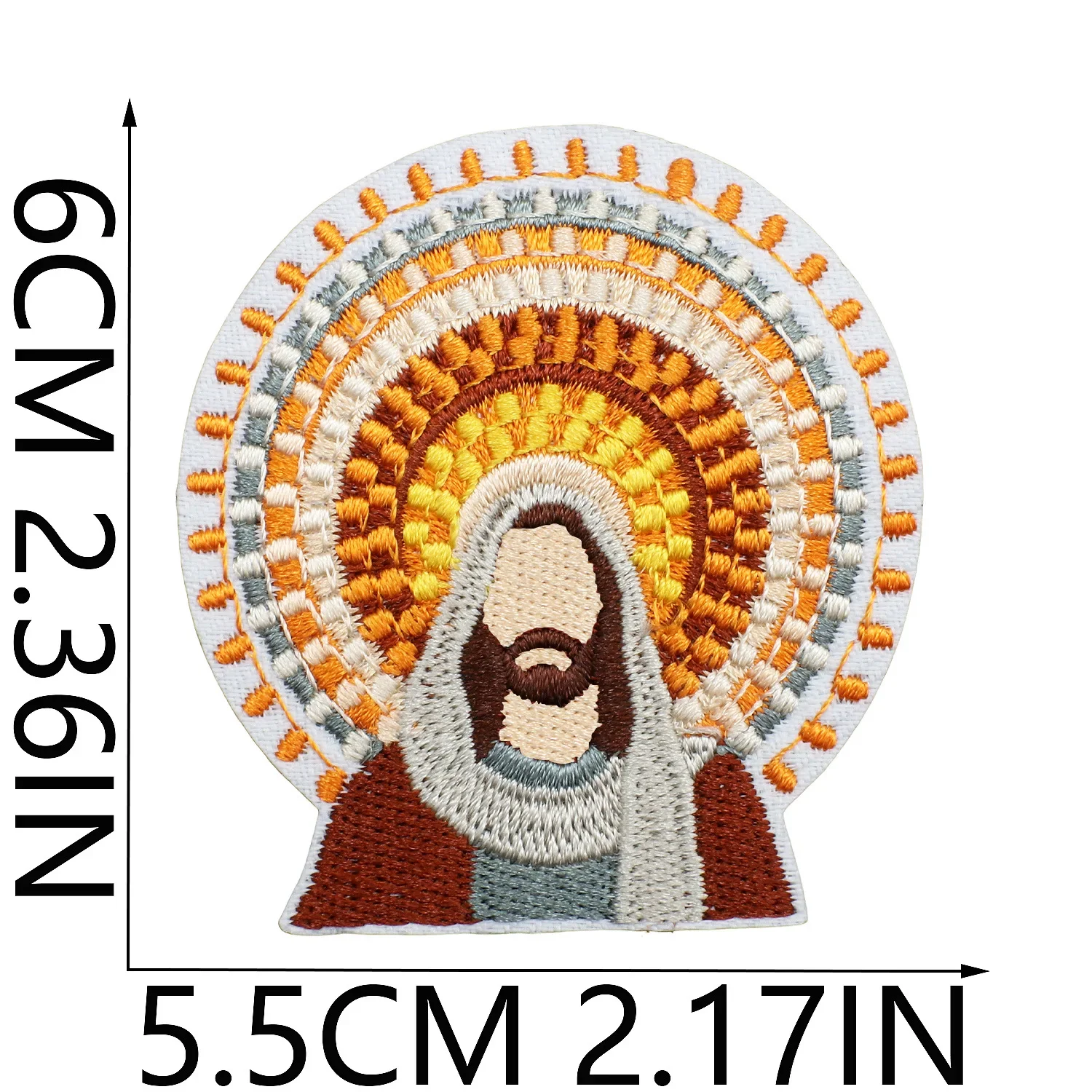 Parche bordado retrato de Jesús para coser o planchar - imagen 3