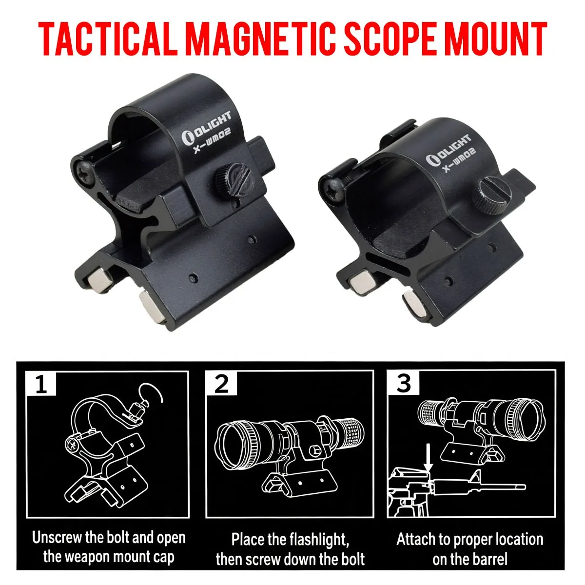 Soporte magnético táctico para linterna o mira de rifle - imagen 3