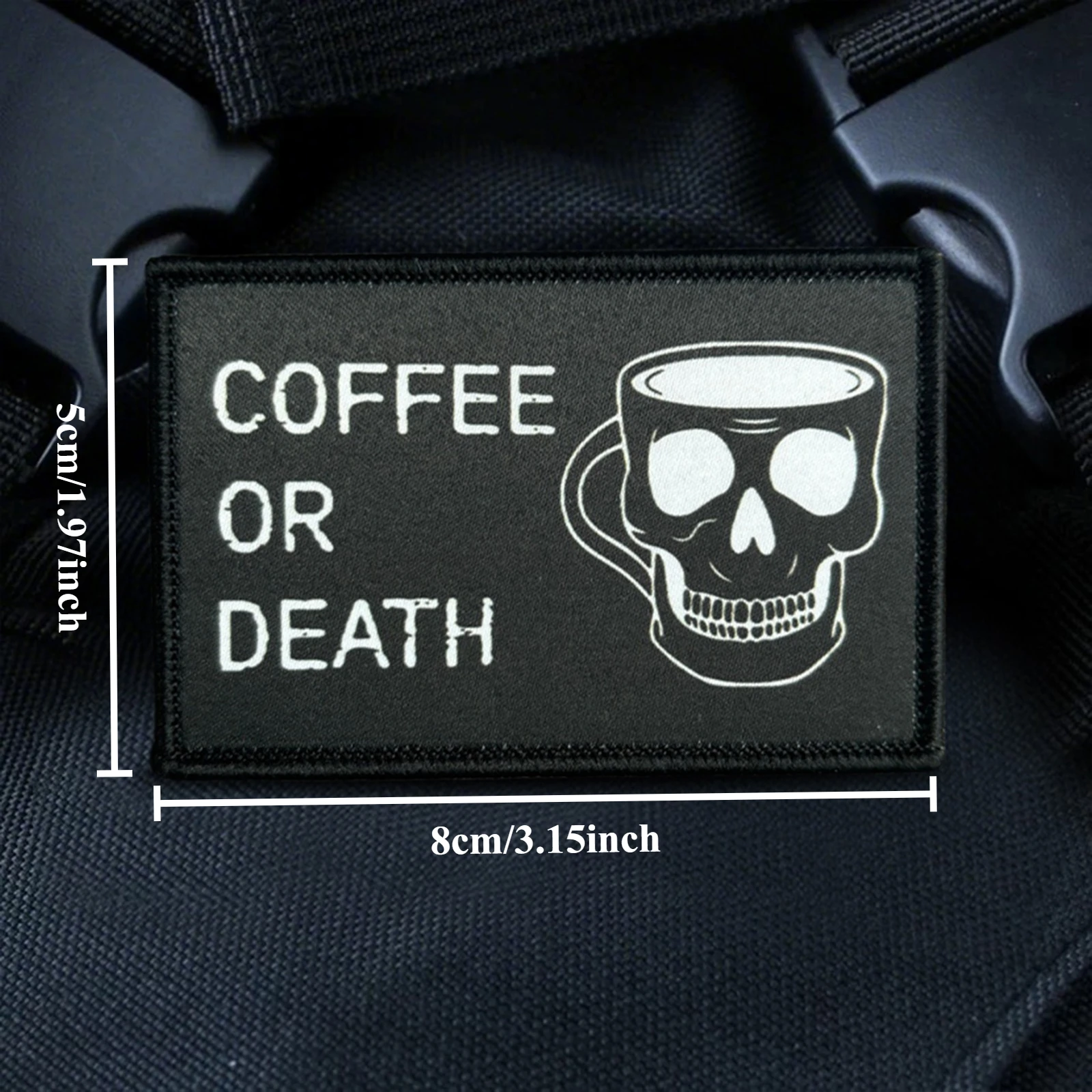 Parche táctico calavera – Sistema gancho y bucle para MOLLE