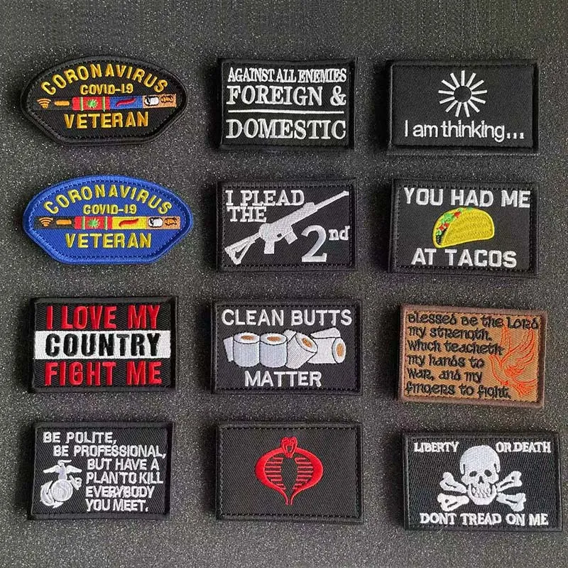 Parche táctico bordado con velcro – Slogan divertido para mochila y gorra - imagen 2