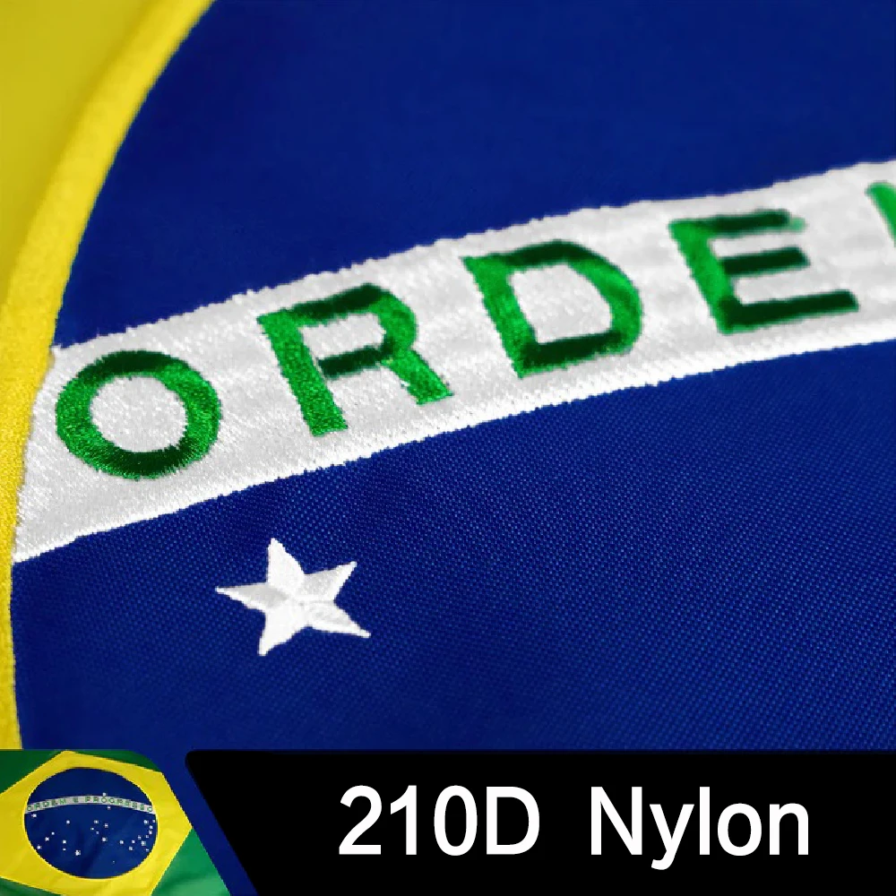 FLAGLINK Bandera bordada Brasil 90x150 cm – 210D resistencia militar táctica