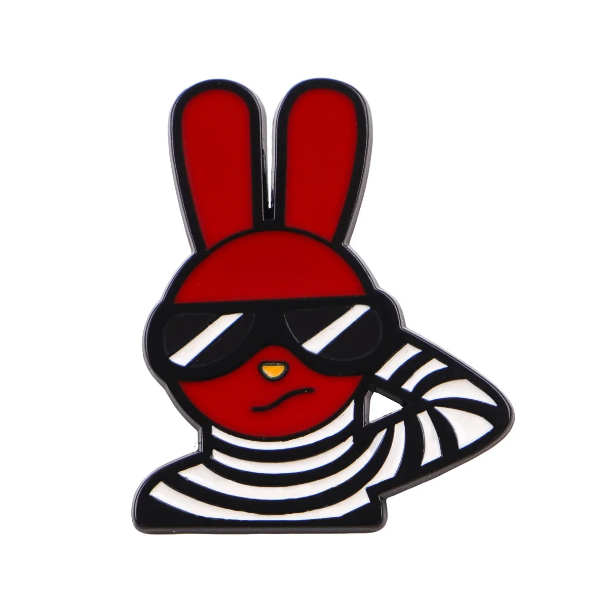 Pin de solapa esmalte conejo rojo – broche metálico para mujer - imagen 4