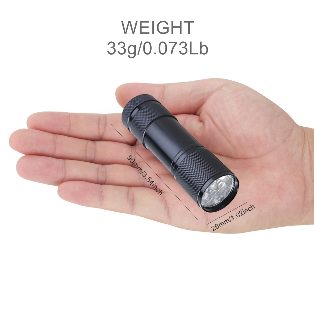 Linterna LED táctica 9 diodos – Portátil EDC aluminio exterior - imagen 4