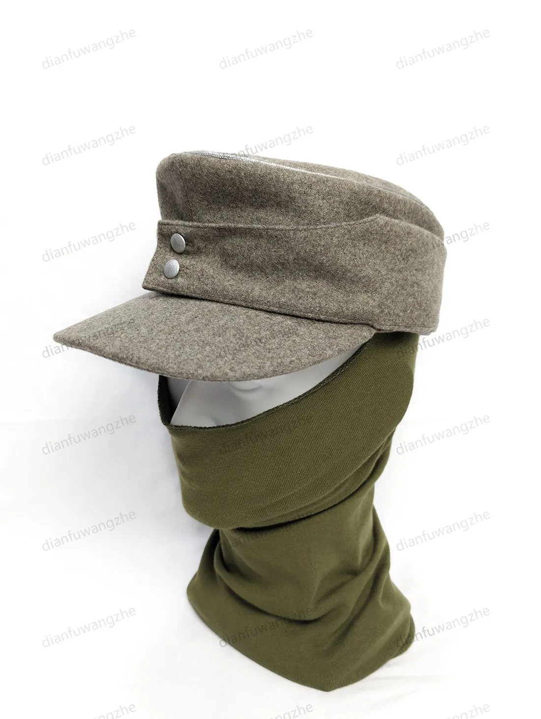 Detalle del camuflaje y la forma de la gorra