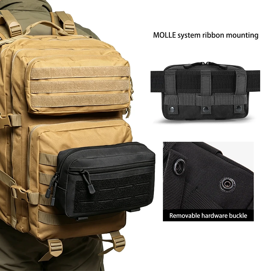 Bolsa de cintura táctica modular expandible con doble cremallera - imagen 2