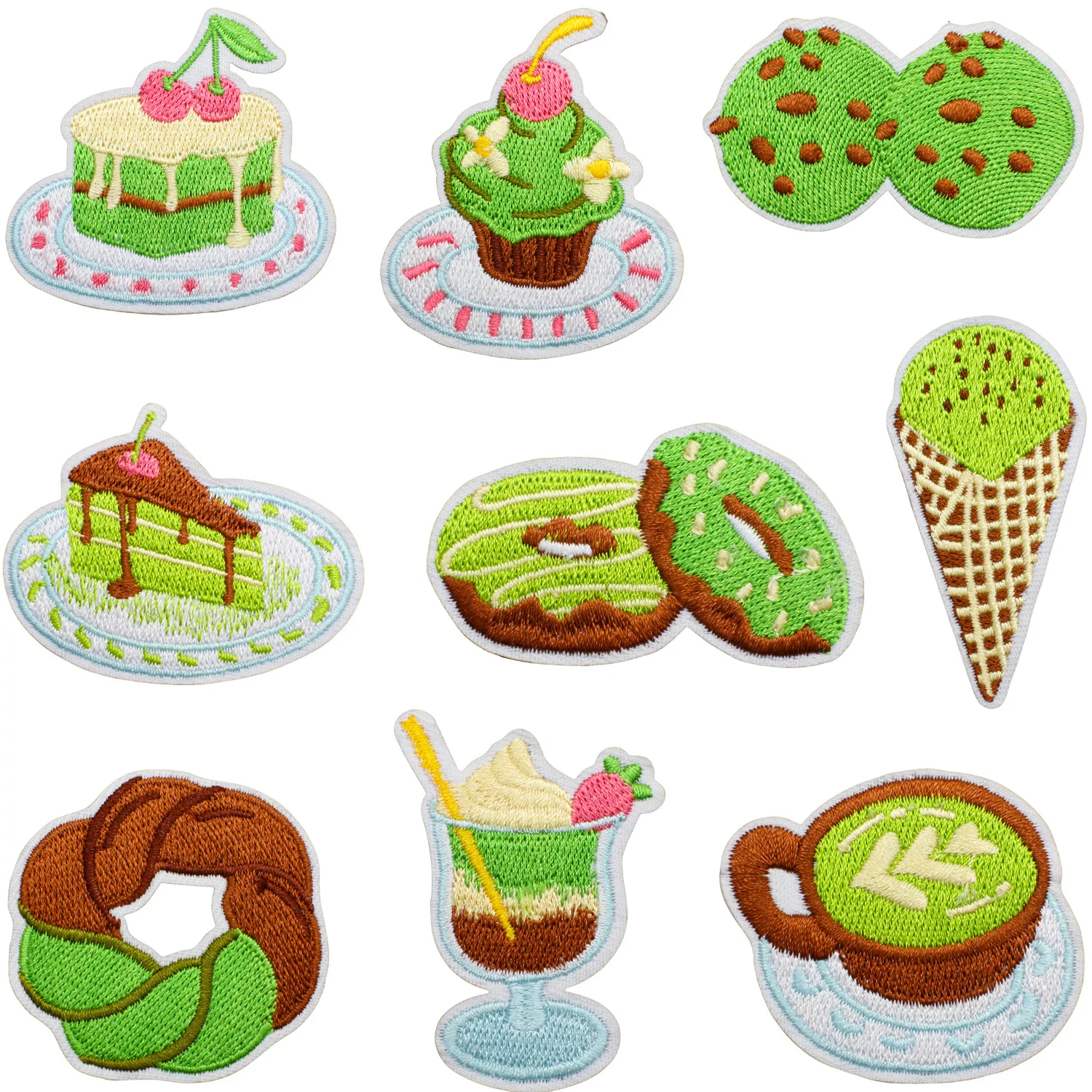 Parche bordado termoadhesivo helado té verde y tiramisú - imagen 5