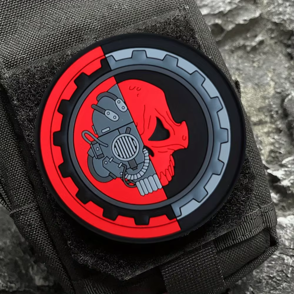 Parche táctico calavera mecánica velcro veteran MOLLE - imagen 5