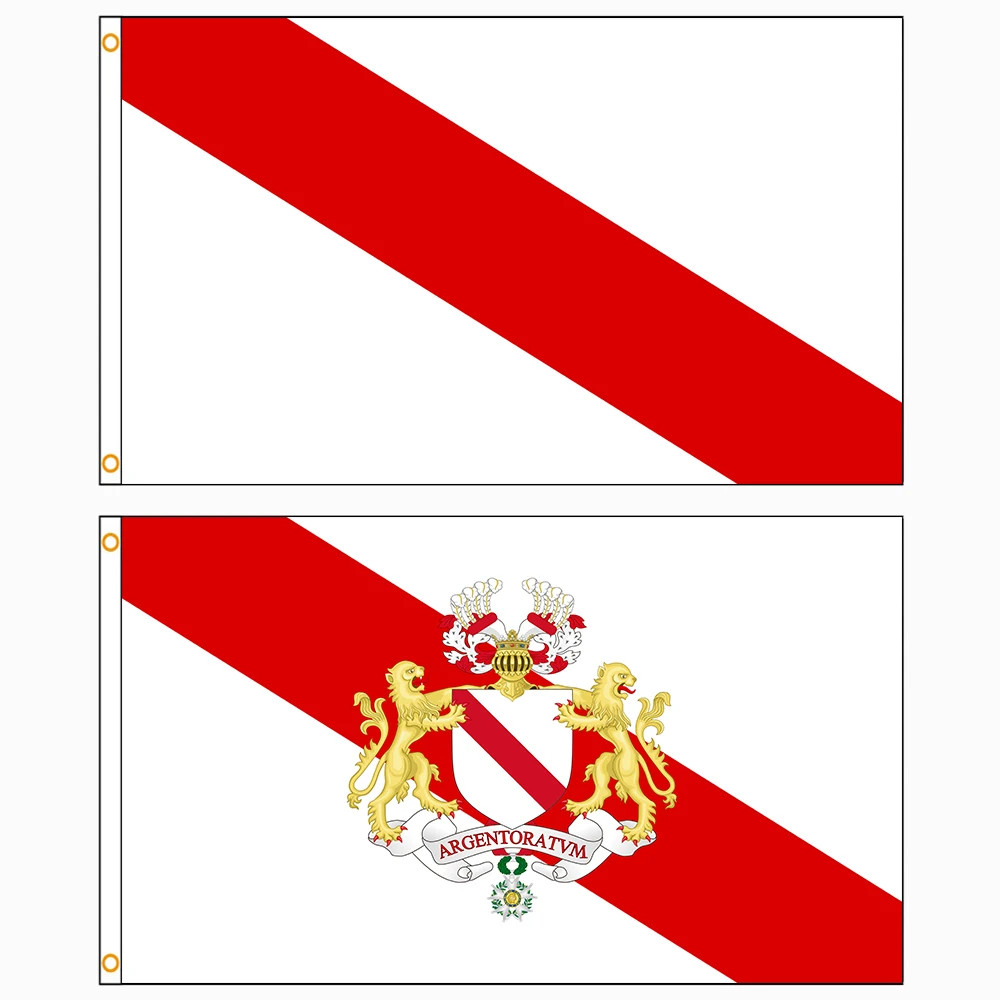Vista frontal de la bandera de Estrasburgo
