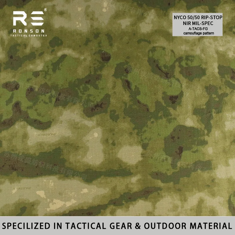 Tela de camuflaje A-TACS-FG Woodland ripstop WR IRR grado militar