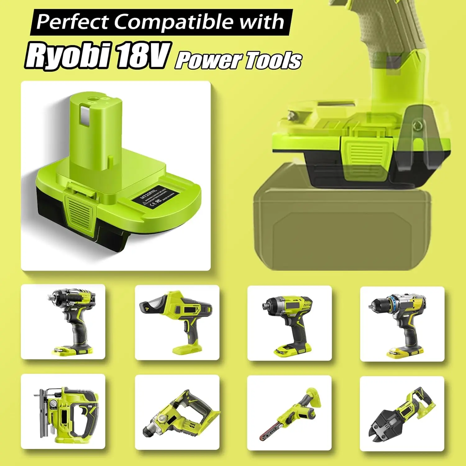 Adaptador de batería Makita a herramientas Ryobi Li-ion compatible - imagen 2