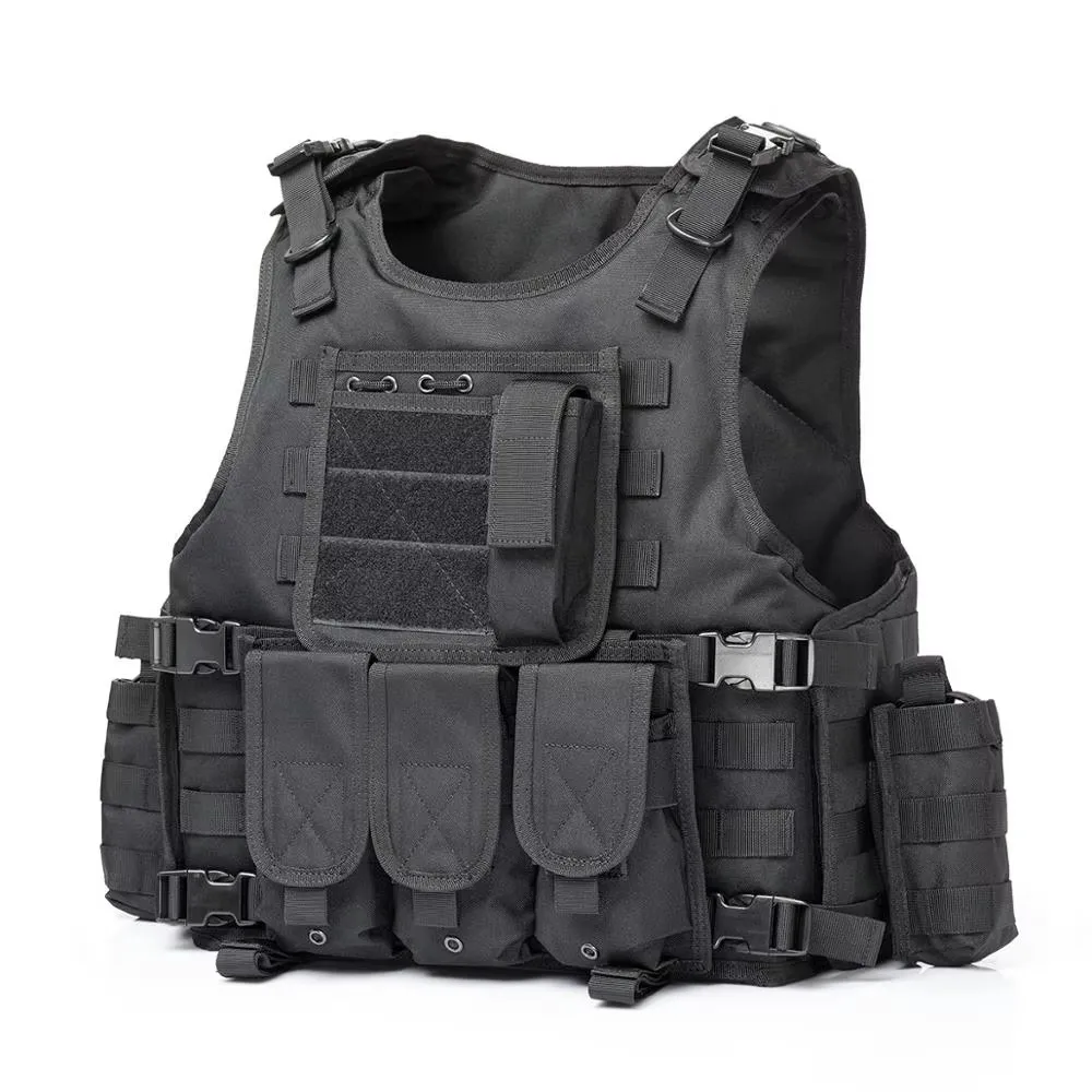 YAKEDA Chaleco Táctico Molle Camuflaje Negro para Caza y Airsoft - imagen 4