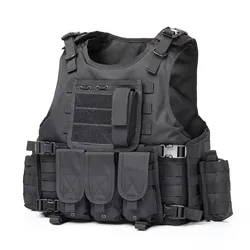 YAKEDA Chaleco Táctico Molle Camuflaje Negro para Caza y Airsoft