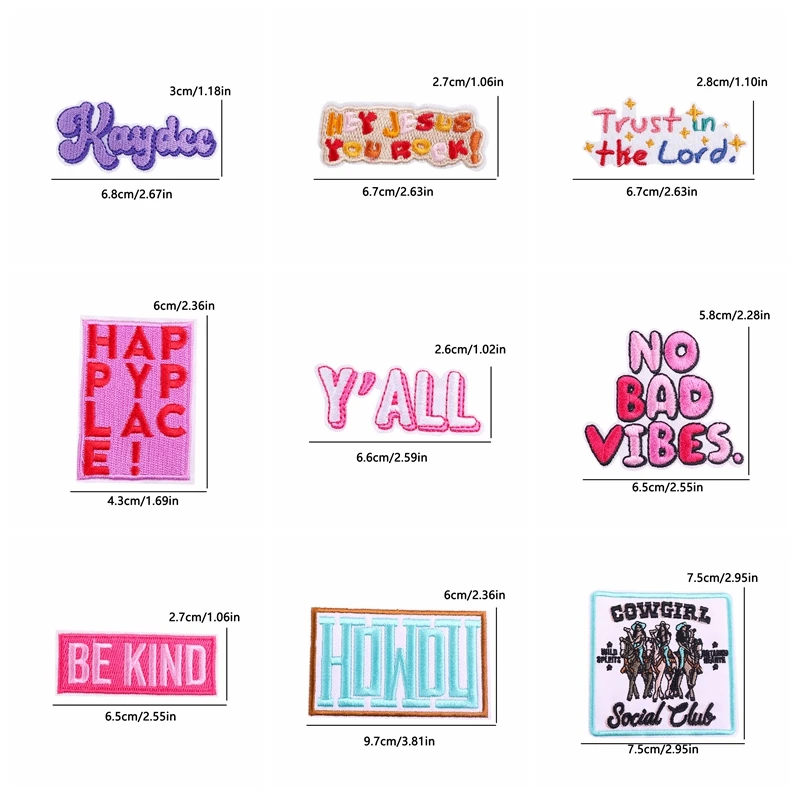 Diseño de parche bordado con palabra LOVE