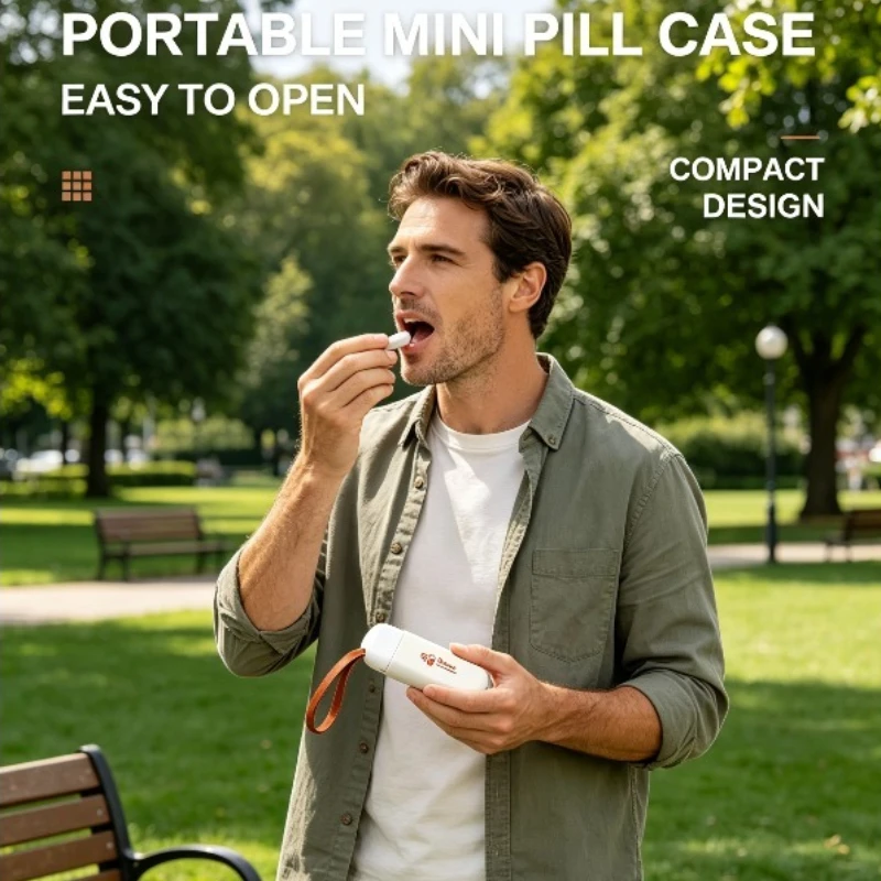 Pastillero portátil de bolsillo compacto para medicamentos y botiquín - imagen 4