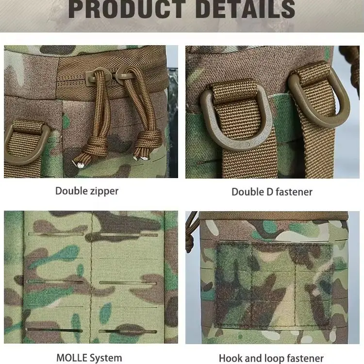 Portabotellas táctico impermeable camuflaje para mochila - imagen 4