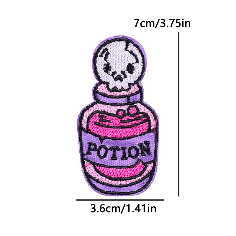 Parche termoadhesivo calaveras góticas pastel, pociones y TV retro - imagen 5