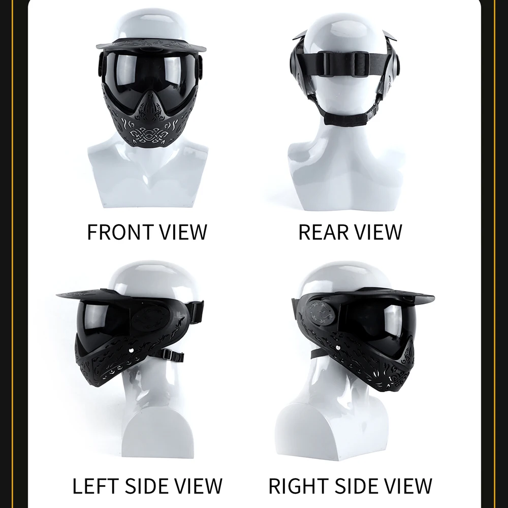 Máscara Táctica Facial Completa con Lente Antivaho para Paintball - imagen 5