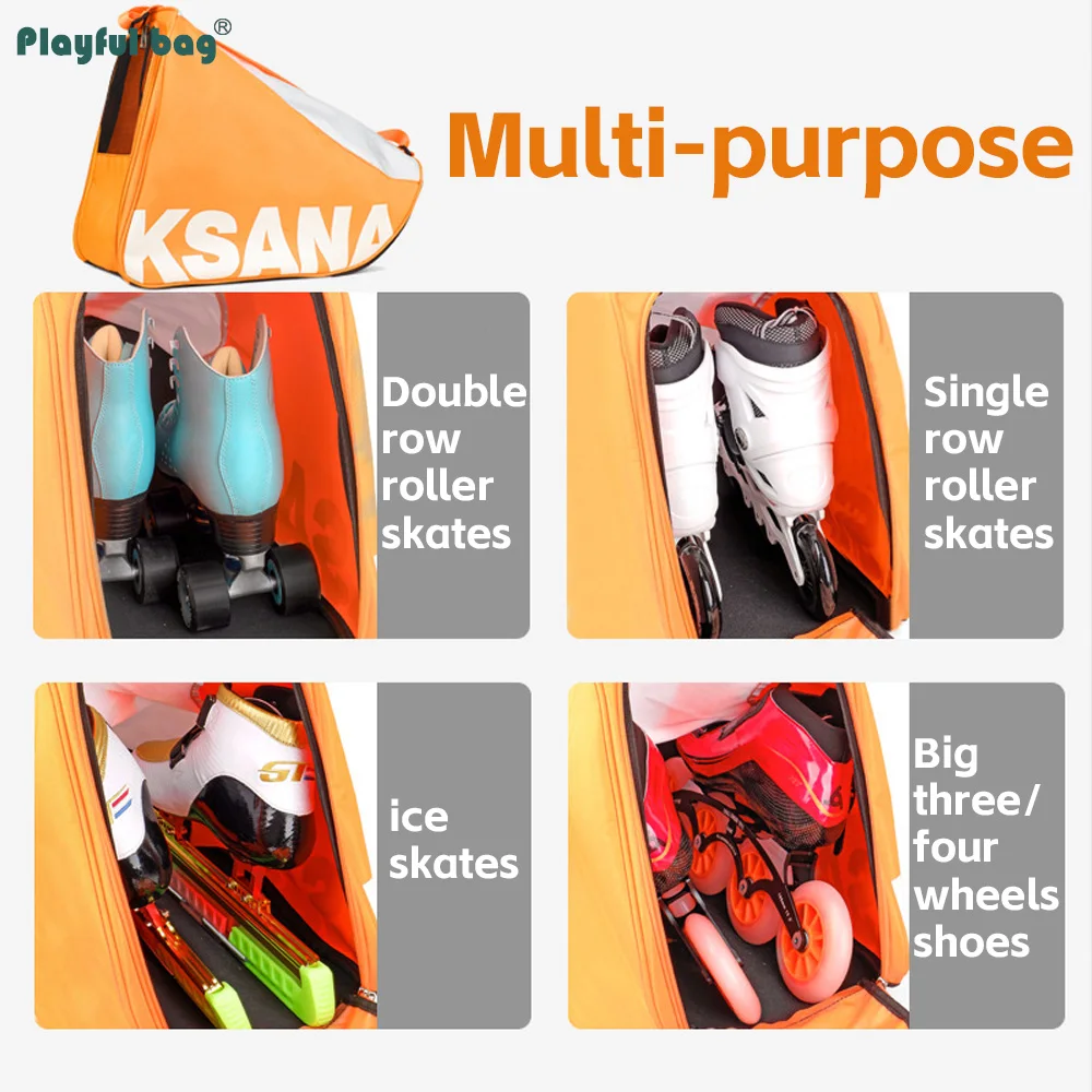 Bolsa triangular para patines y zapatos de patinaje naranja - imagen 3